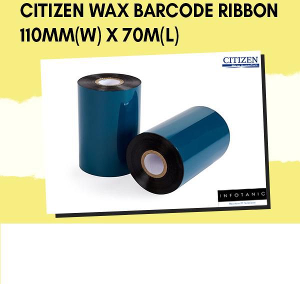 Citizen Wax Barcode Ribbon 110mm(W) x 70m(L)