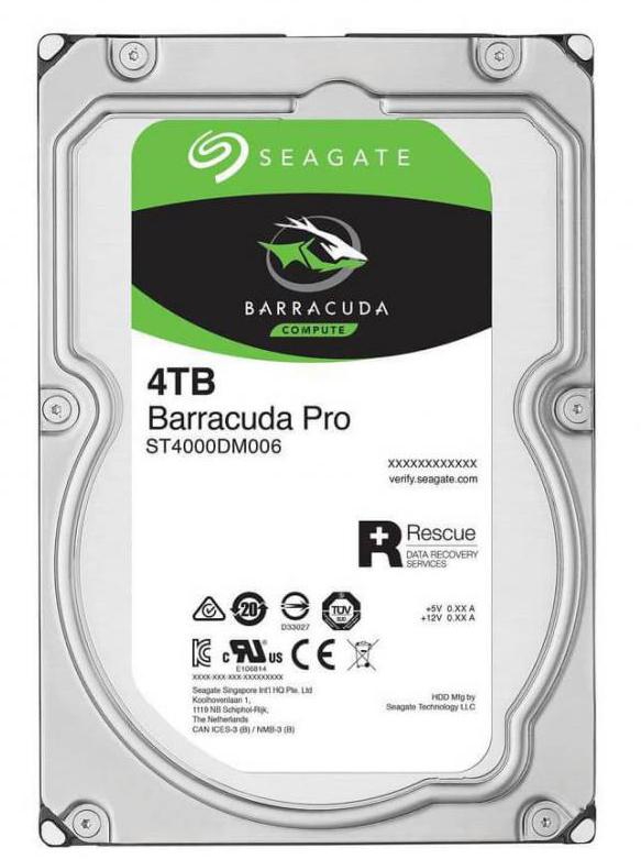 Seagate ST4000DM006 4TB BarraCuda Pro 128MB 7200RPM Hard Disk Drive