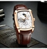 men Leather Band Chronograph Wrist Watch