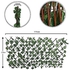 LINGWEI Bamboo Wooden Fence Artificial Green Ivy Leaves Expendable Wicker Fence with Faux Plants Bamboo Fencing Plastic Wall Decorative Fence For Home Garden