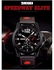 Fashion SKMEI Brand Fashion Casual Watches Relogio Masculino Men Genuine Leather 50m Waterproof Man Wristwatches Red