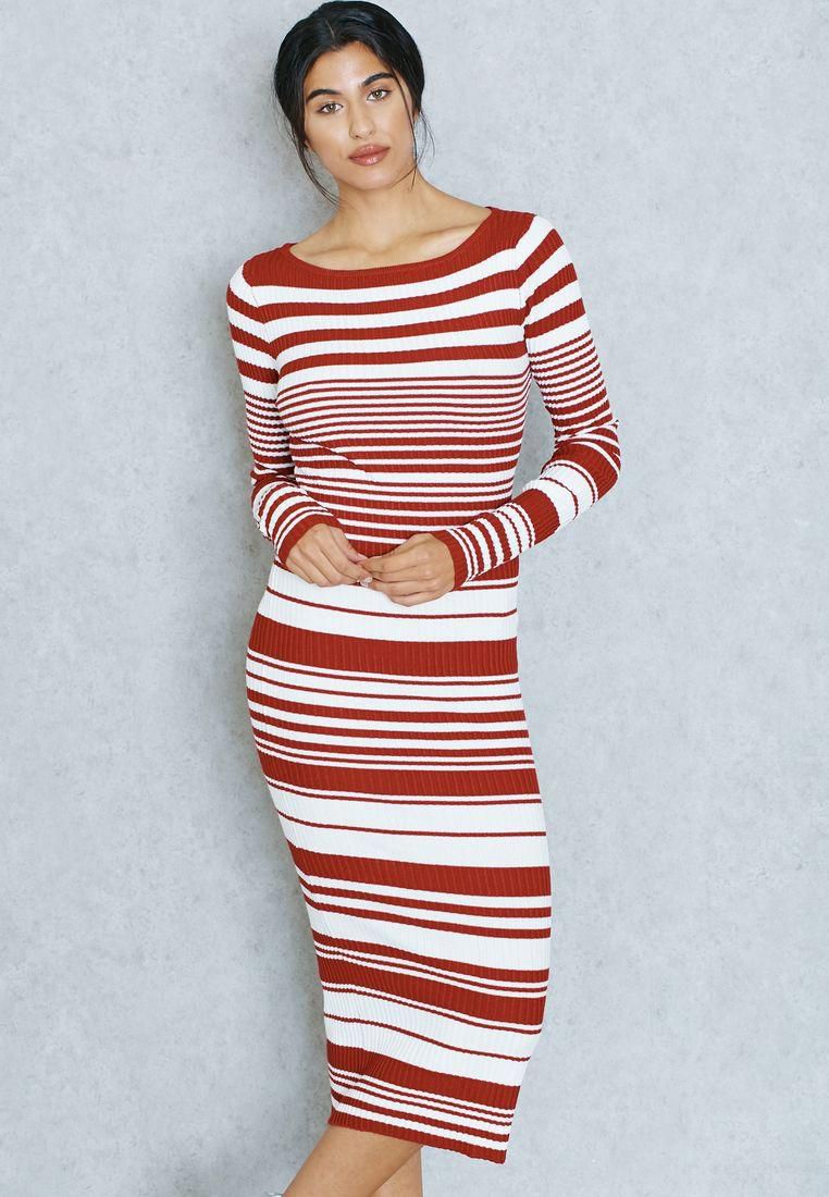 Striped Ribbed Dress