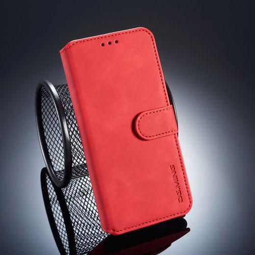 DG.MING Retro Oil Side Horizontal Flip Case For Huawei P20, With Holder & Card Slots & Wallet (Red)