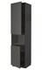 METOD High cab f micro w 2 doors/shelves, black/Lerhyttan black stained, 60x60x240 cm - IKEA