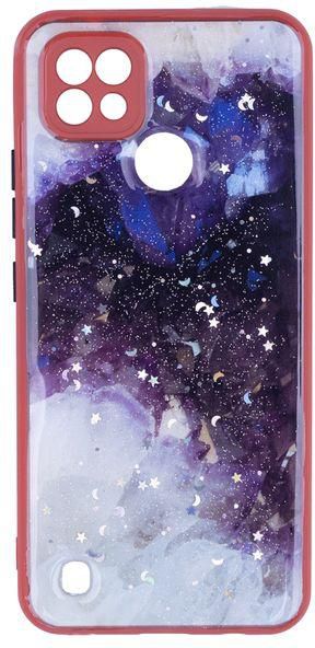 Oppo Realme C21 - Silicone Cover, Hard Edges And Colorful Back With Stars And Glitter