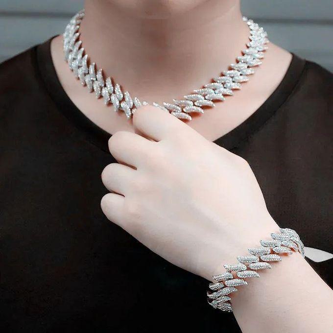 Necklace And Bracelet - Silver Plated