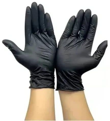 Disposable Latex Hand Glove - Large - 100pcs - Black