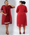 Fashion Plus size Ladies Maroon Dress With a Detachable cover uop