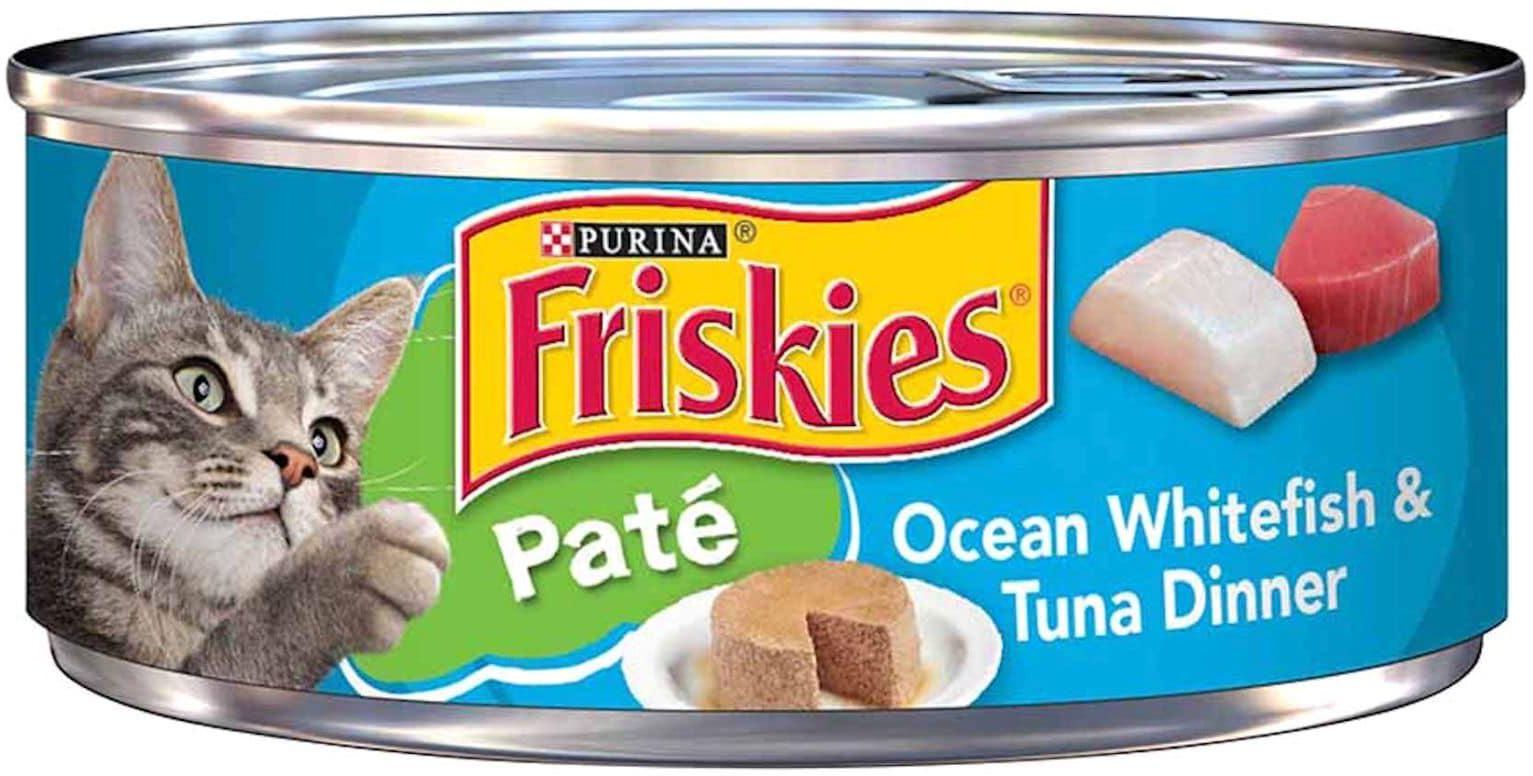 Friskies Shreds Wet Cat Food With Ocean Whitefish And Tuna In Sauce 156g