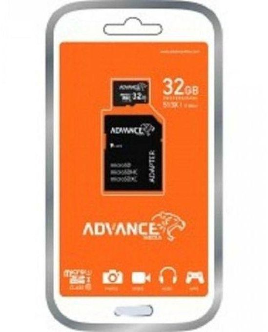 Advance 32GB Micro SD Memory Card with Adapter - Black