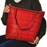 Casual Nylon Quilted Soft Shoulder Bag - Shiny Maroon