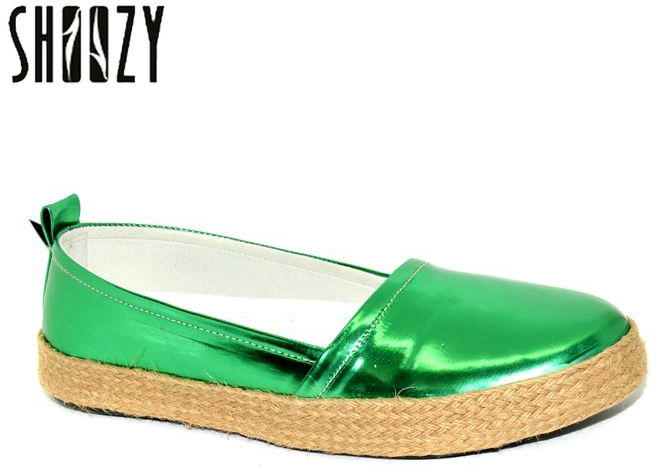 Shoozy Casual Lace Up Ballerina - Green