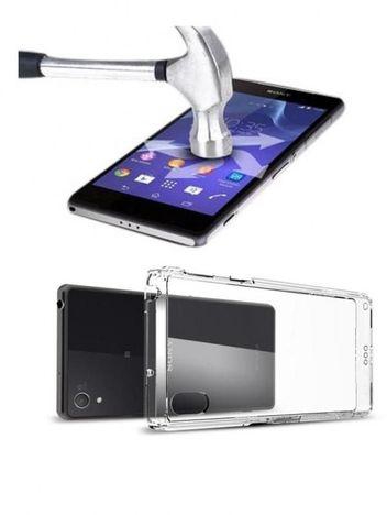 Generic Back Cover with Tempered Glass Screen Protector for Sony Xperia Z2 - Clear