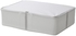 HEMMAFIXARE Storage case - fabric striped/white/grey 69x51x19 cm