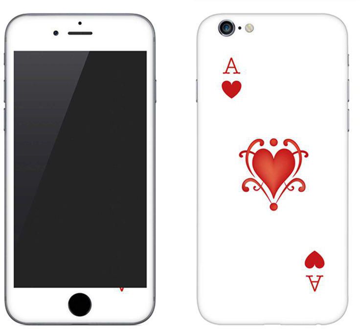 Vinyl Skin Decal For Apple iPhone 6S Plus Ace Of Hearts