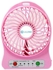 Pink 3 Gear Speed Mini Portable USB/Li-ion Battery Rechargeable Powered Palm Leaf Fan