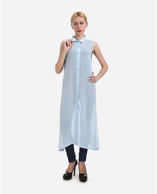 ELMA Sleeveless Buttoned Shirt - BLUE SKY