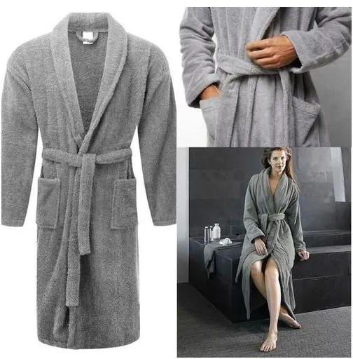 Mens/ Women's Fleece Bathrobe Long Shawl Collar bathing Robe, bathing gown, use as bathing towel