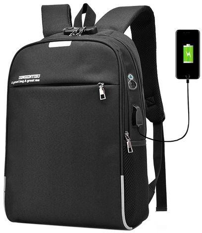Generic Leadsmart Minimalist Anti-theft Lock Laptop Backpack with USB Port for Men