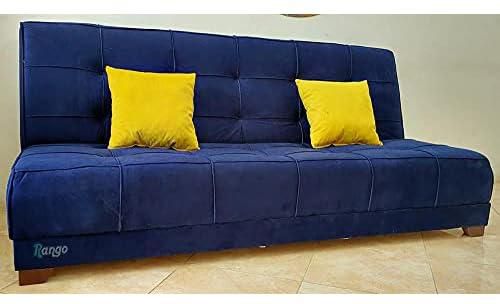 Rango sofa bed & 2 yellow cushions - Dark Blue