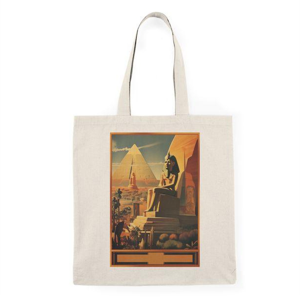 توتي باج - شنطة قماش دك ثقيل Vintage Travel Of Egypt Tote Bag