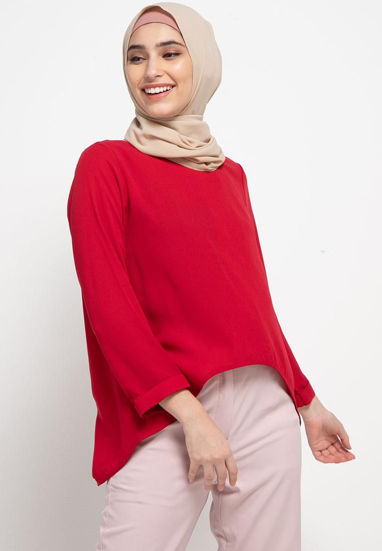 Gobindpal Azzar Ross Sleeves Blouse - 4 Sizes (Red)