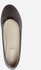 Varna Flat Suede Ballerinas with Patent Leather Accent - Grey
