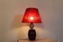Wood Table Lamp With Silver Decoration Ball-Brown Color With Brown Chapeau