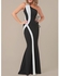 Lady Fashion Long Dress - Black & White