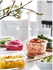 IKEA 365+ حاوية طعام مع غطاء - دائري زجاج/خيزران 600 مل