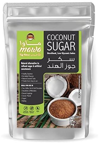 Mawa Coconut Sugar Powder 1kg | Coconut Powder Natural Sweetener | Serves as Refined Sugar alternative with Natural Caramel Taste | Resealable pouch 1kg