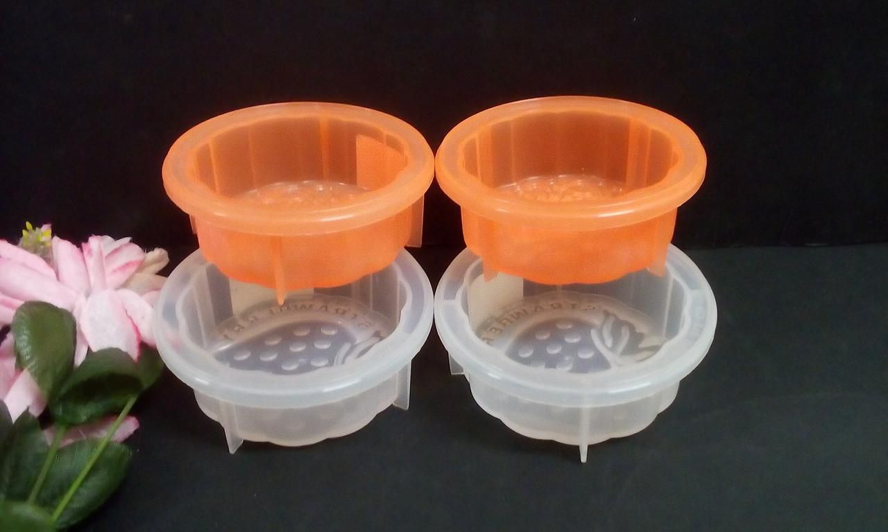 4 pieces Round Shape Jelly mould for Jelly maker (Clear - Orange)