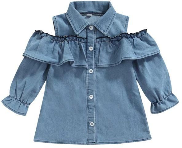 Baby Girl’s Casual Ruffles Shirt Dress - 5years Old
