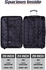 PARA JOHN  3-Piece Hard Side ABS Luggage Trolley Set 20/24/28 Inch Black