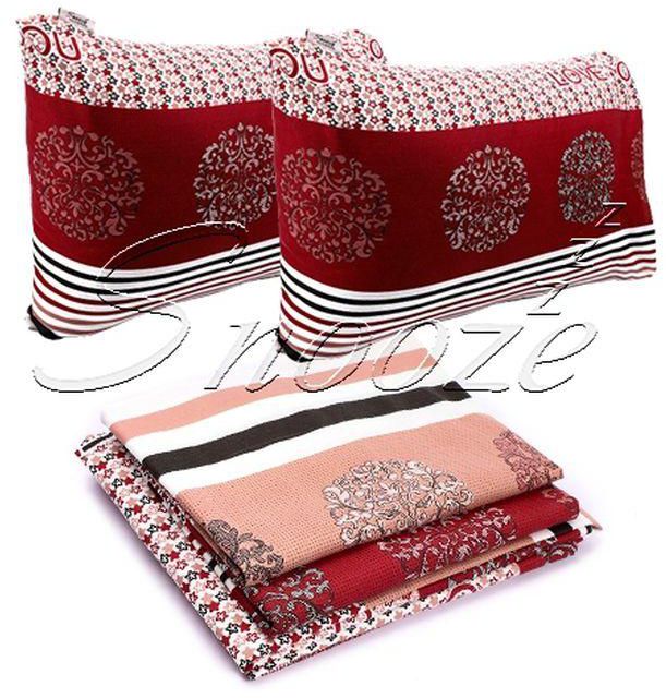 Snooze Flat Bed Sheet (Love Stars) 220*240 Cm + Free 2 Pillow Case