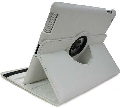 WHITE LEATHER 360 DEGREE ROTATING CASE COVER STAND FOR APPLE iPAD 2 3 4
