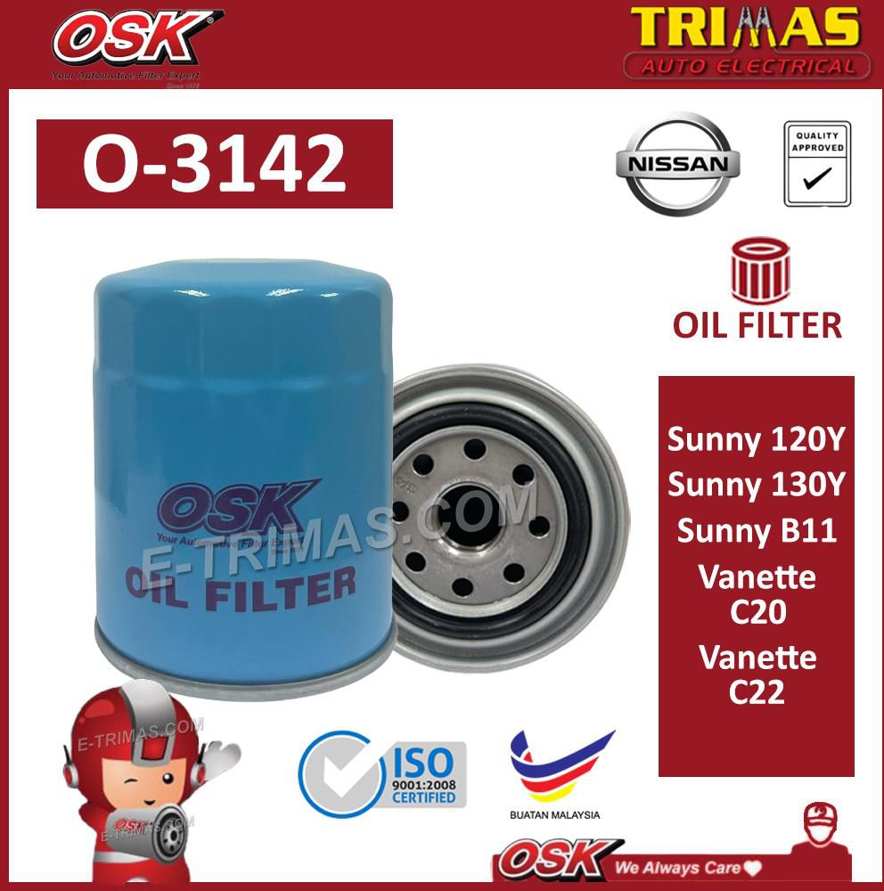 OSK Oil Filter Nissan Sunny 120Y 130Y Vanette C20 C22 Sentra B11 N13 15208-H8911