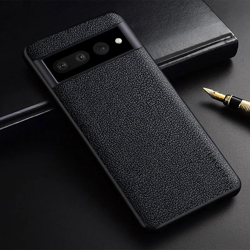 Phone Case for Google Pixel 7A 7 6 Pro 5 4 6A 5A 4A 4XL TPU+PC Shockproof Business Leather Pattern Cover