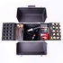 Naor Rolling Makeup Case Professional Nail Travel Organizer Box Aluminum Cosmetic Organizer Makeup Case (C-Black)