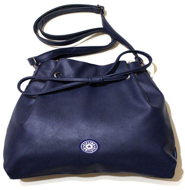 Generic Leather Bucket Bag - Navy Blue