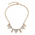 Vintage Rhinestone Hollow Out Triangle Shape Necklace - Golden