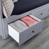 HEMNES Day-bed w 3 drawers/2 mattresses - grey/Åfjäll medium firm 80x200 cm