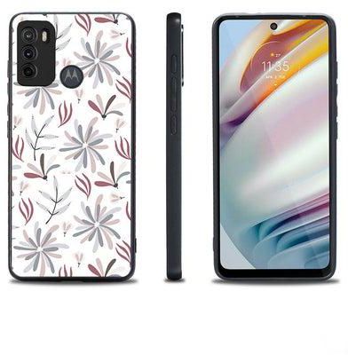 TPU Protection and Hybrid Rigid Clear Back Cover Case Flowers for Motorola Moto G60S