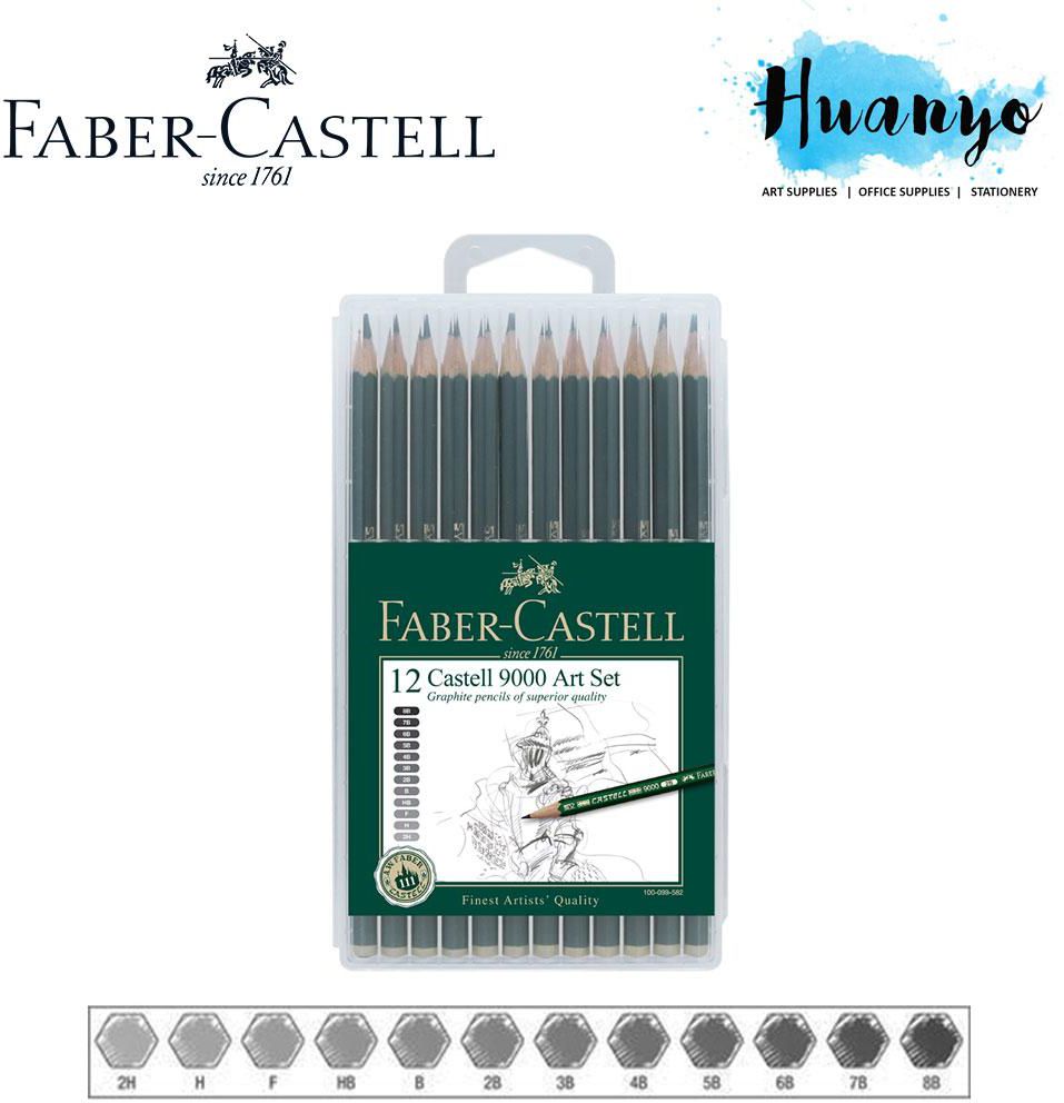 Faber-Castell 9000 Drawing and Sketching Graphite Pencils Set (Set of 12)
