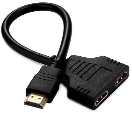 Generic 1080p Hdmi Port Male To 2 Female 1 In 2 Out Splitter Cable Adapter Converter, Length: 30cm