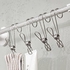 Cabilock 10pcs Stainless Steel Long Tail Clip with Hooks Clothes Pins Hanging Clips for Kitchen Bathroom Office