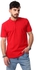 Izor Short Sleeves Buttoned Pique Polo Shirt - Dark Red
