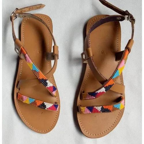 Stylish Maasai Leather shoes Ladies flip flops