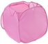 Square Satin Laundry Basket, 45 x 45 x 45 cm - Pink