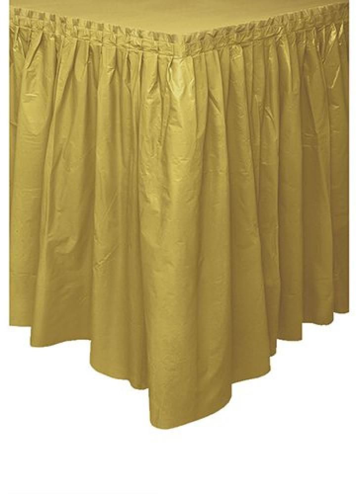 Plastic Table Skirt Gold